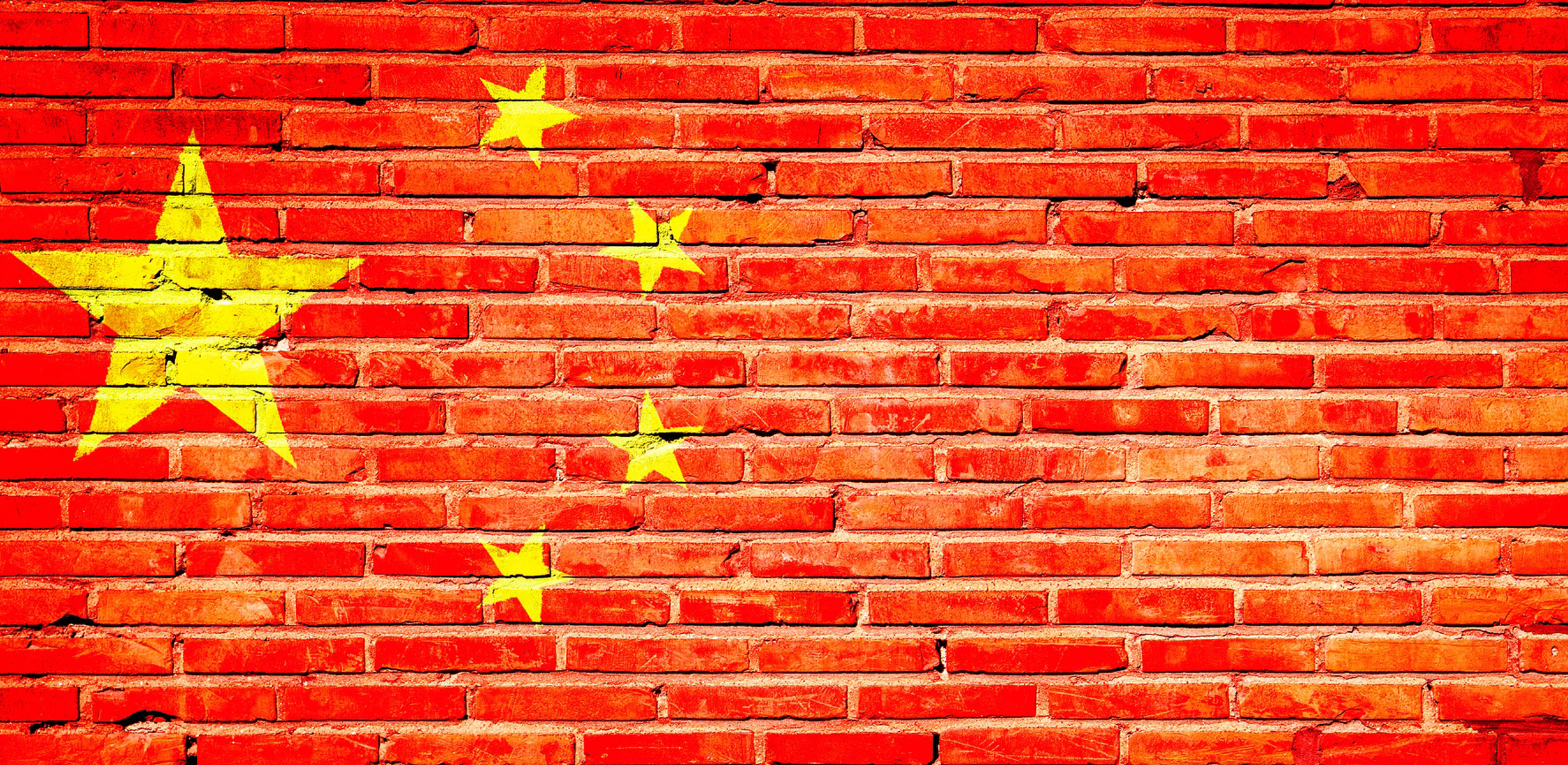 Bandera china en pared