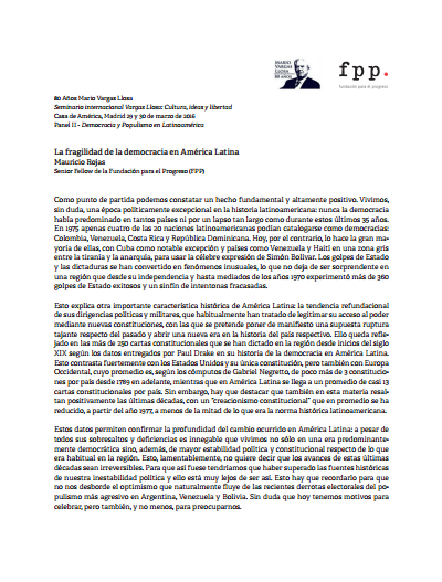 La fragilidad de la democracia en América Latina
