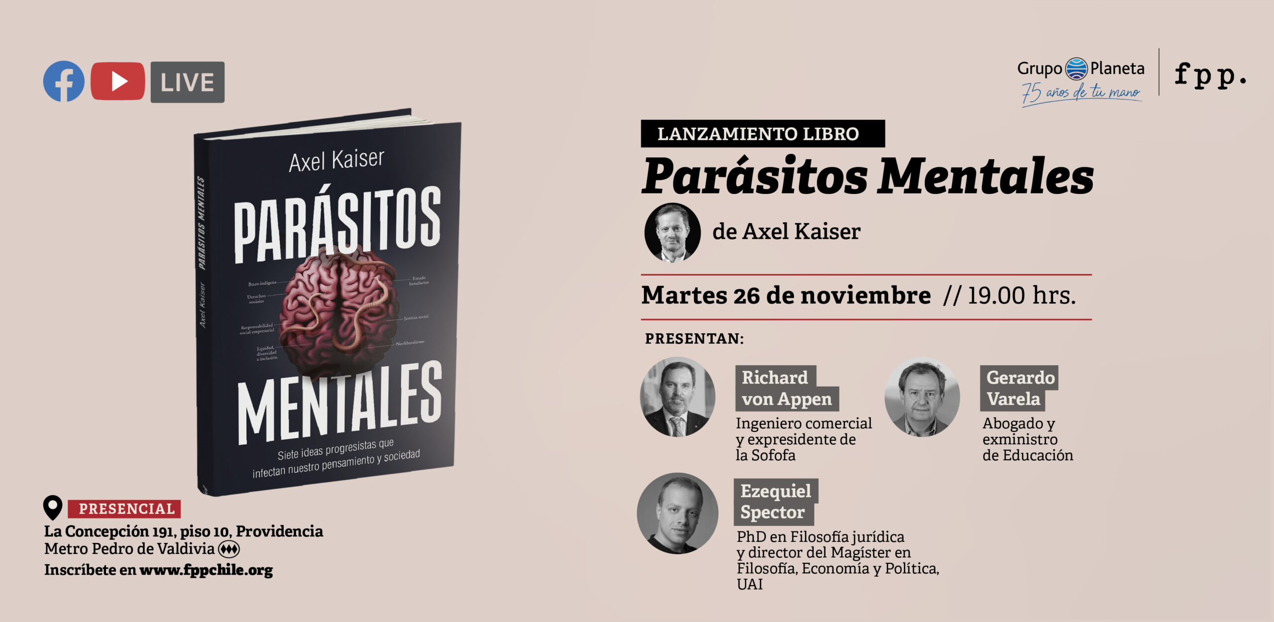 Lanzamiento nuevo libro Axel Kaiser: «Parásitos mentales»