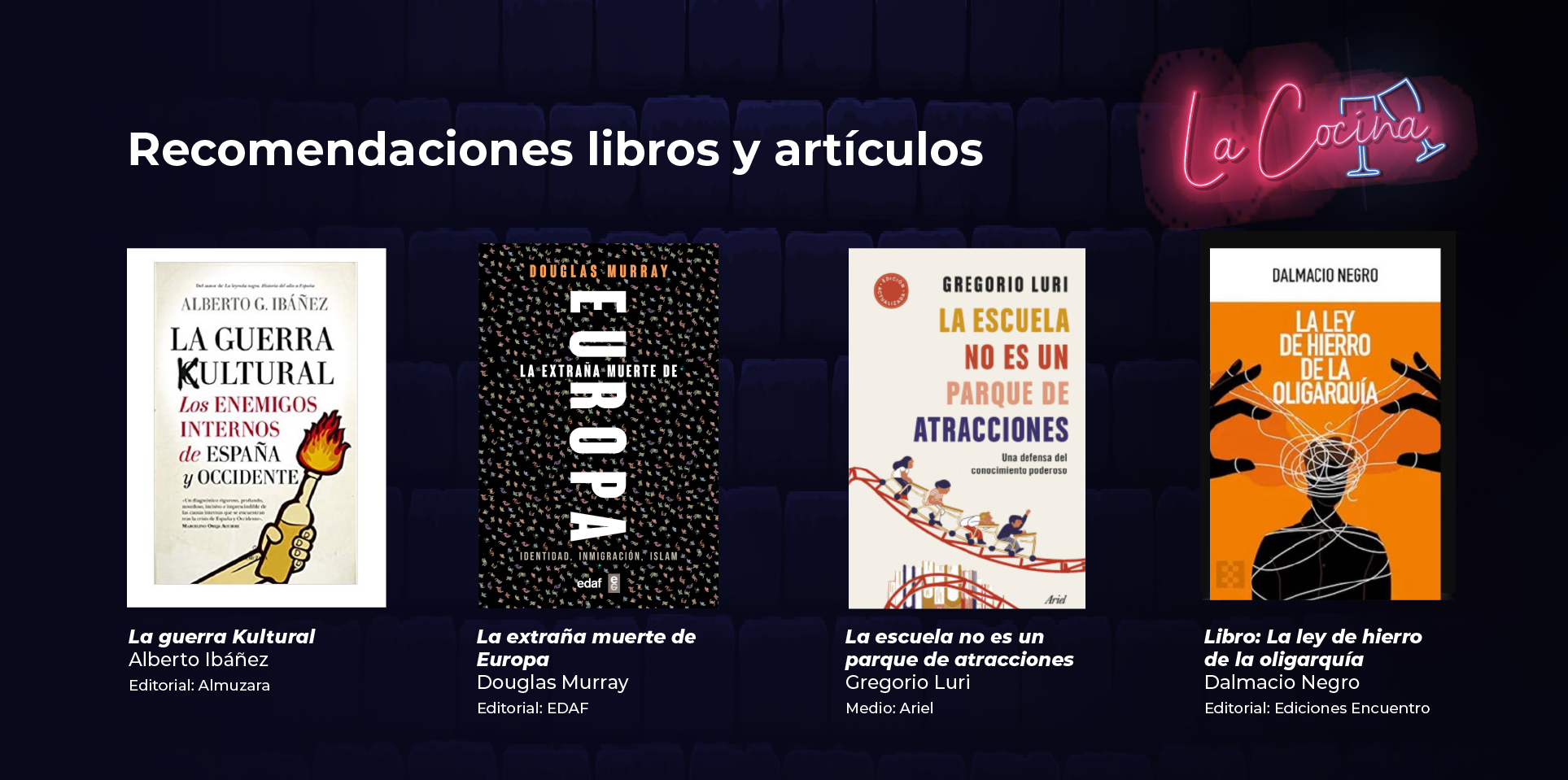 Recomendaciones de libros y artículos del mes de noviembre