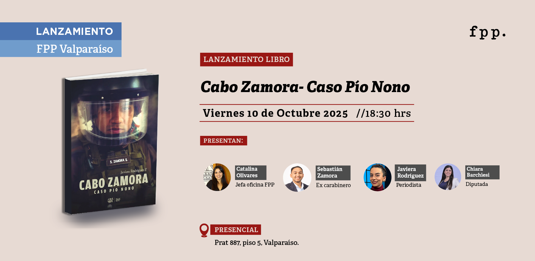 FPP Valparaíso | Lanzamiento del libro: «Cabo Zamora - Caso Pío Nono»