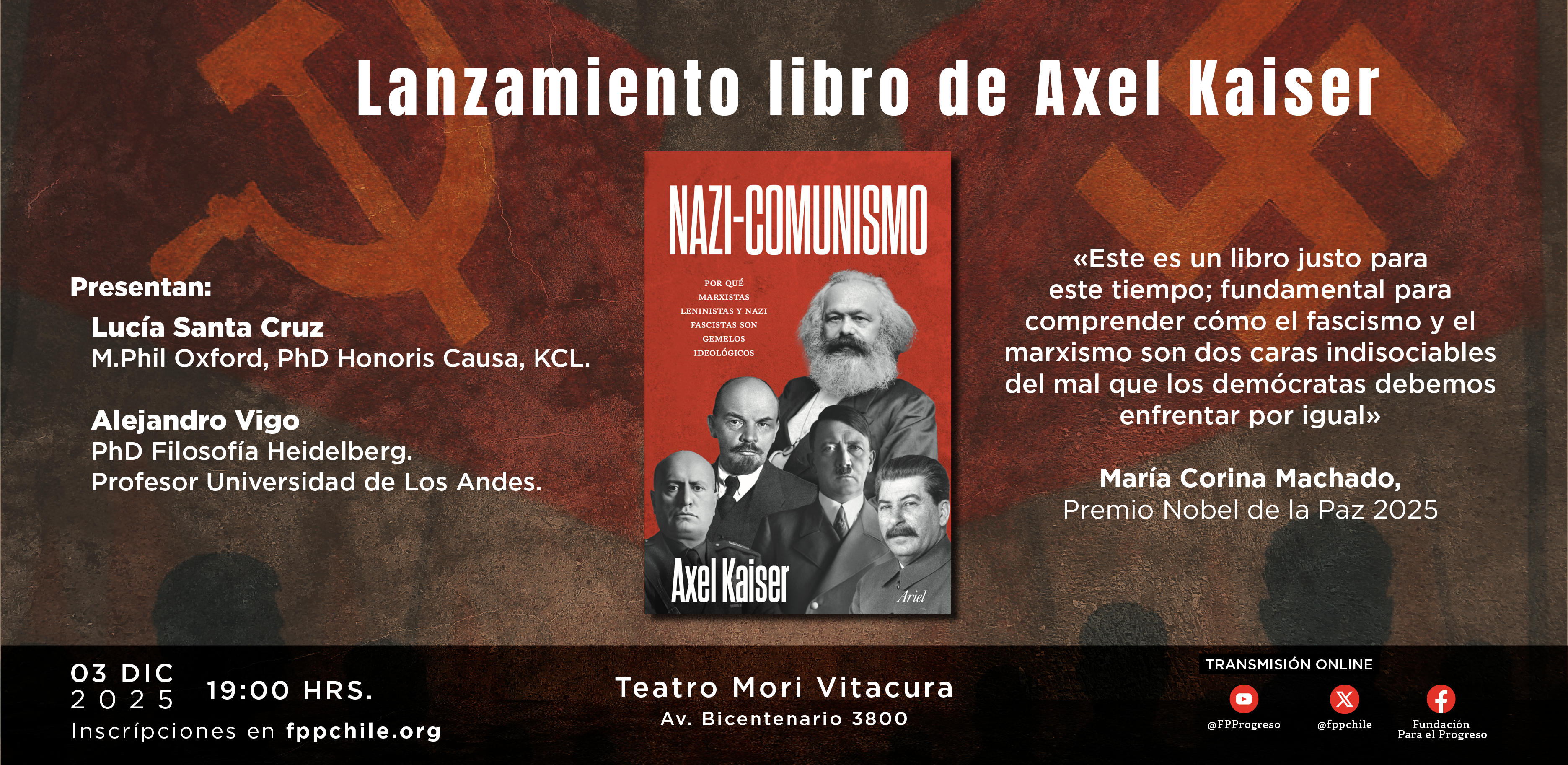 Lanzamiento nuevo libro Axel Kaiser: «Nazi- Comunismo»