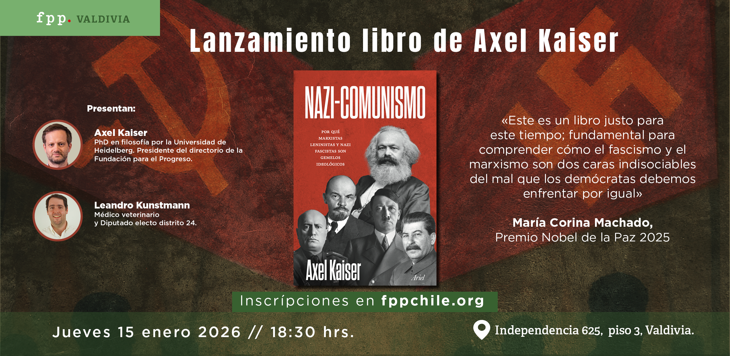 FPP Valdivia | Lanzamiento nuevo libro Axel Kaiser: «Nazi-Comunismo»