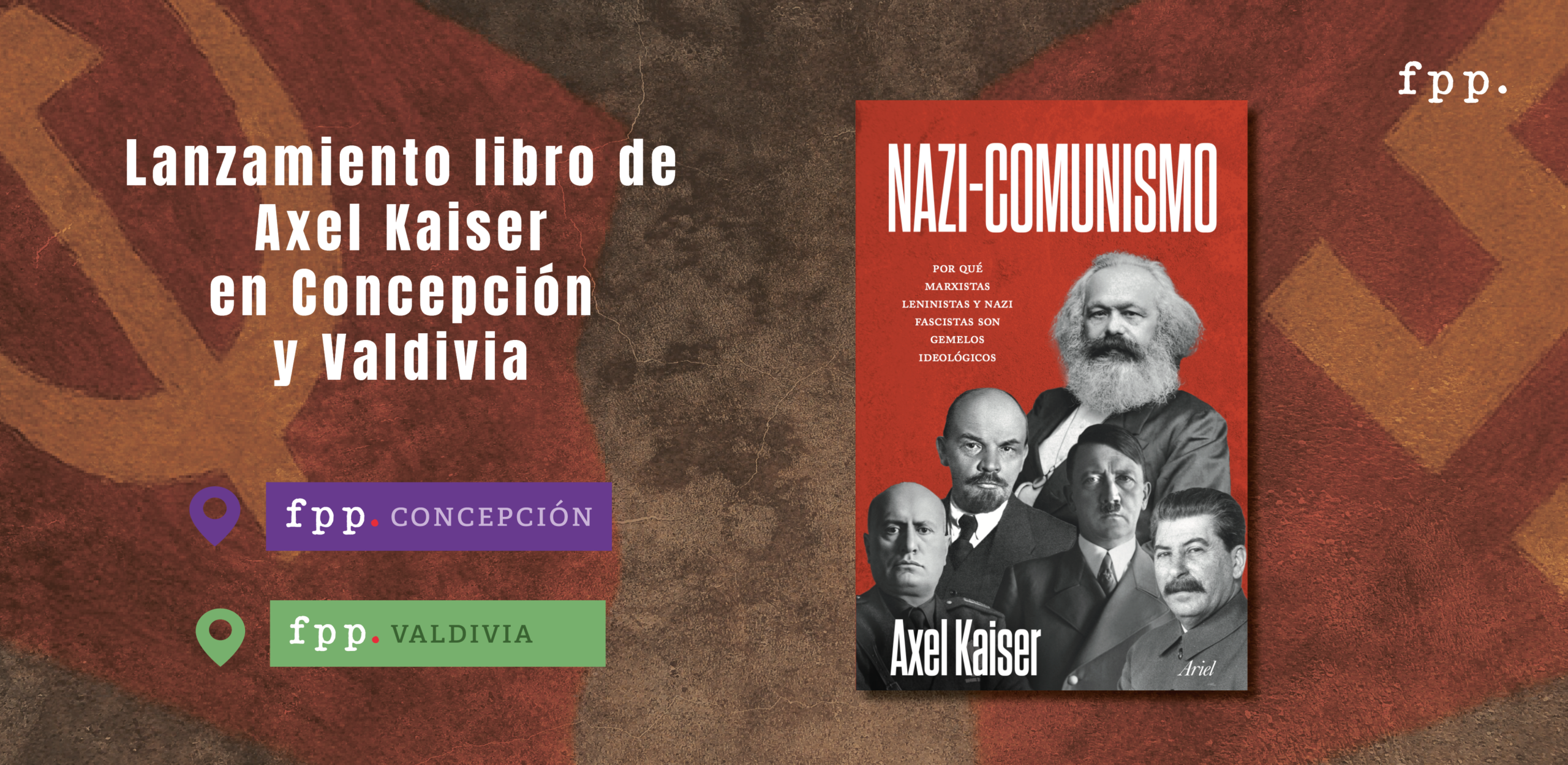 287 asistentes al lanzamiento de «Nazi-Comunismo», de Axel Kaiser, en Concepción y Valdivia
