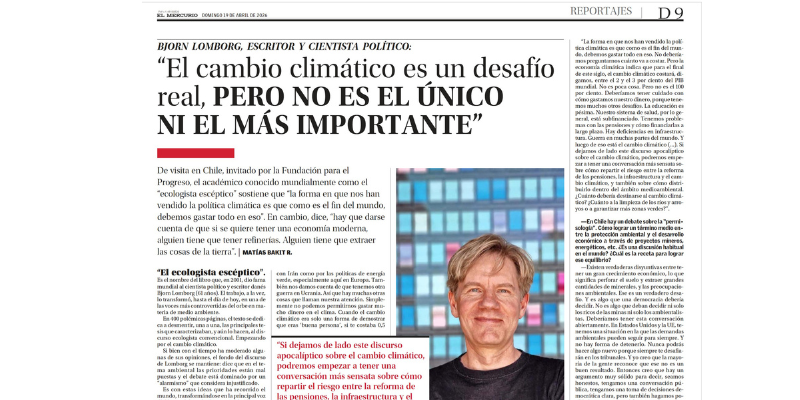 Bjorn Lomborg: «El cambio climático es un desafío real, pero no es el único ni el más importante»