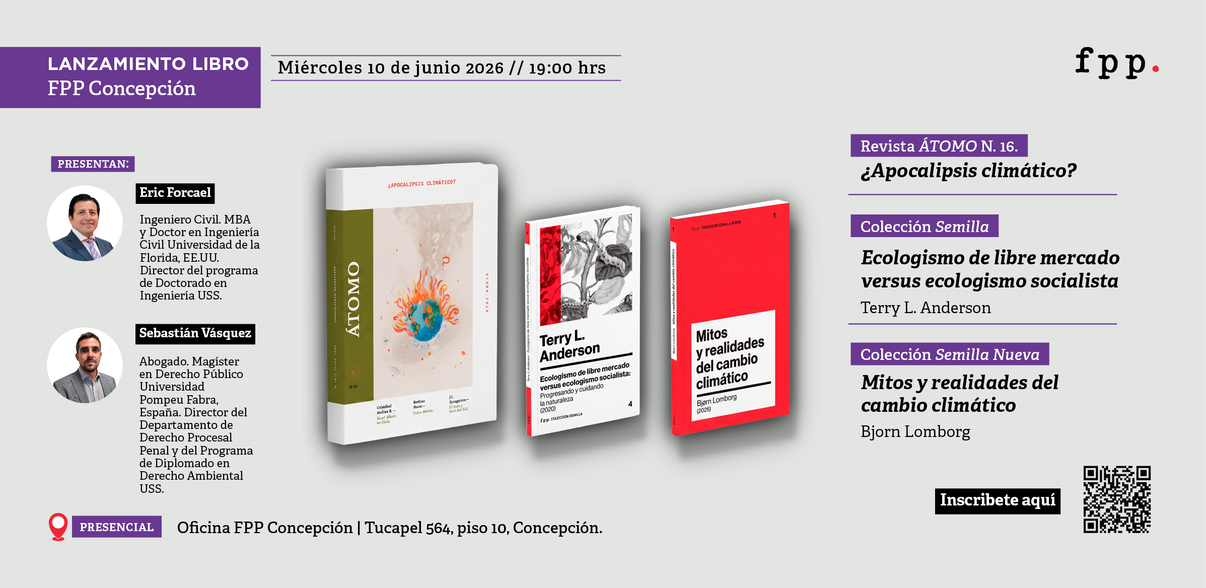 FPP Concepción | Lanzamiento libros: ÁTOMO N.16. «¿Apocalipsis climático?», «Ecología de libre mercado versus ecologismo socialista» y «Mitos y realidades del cambio climático»