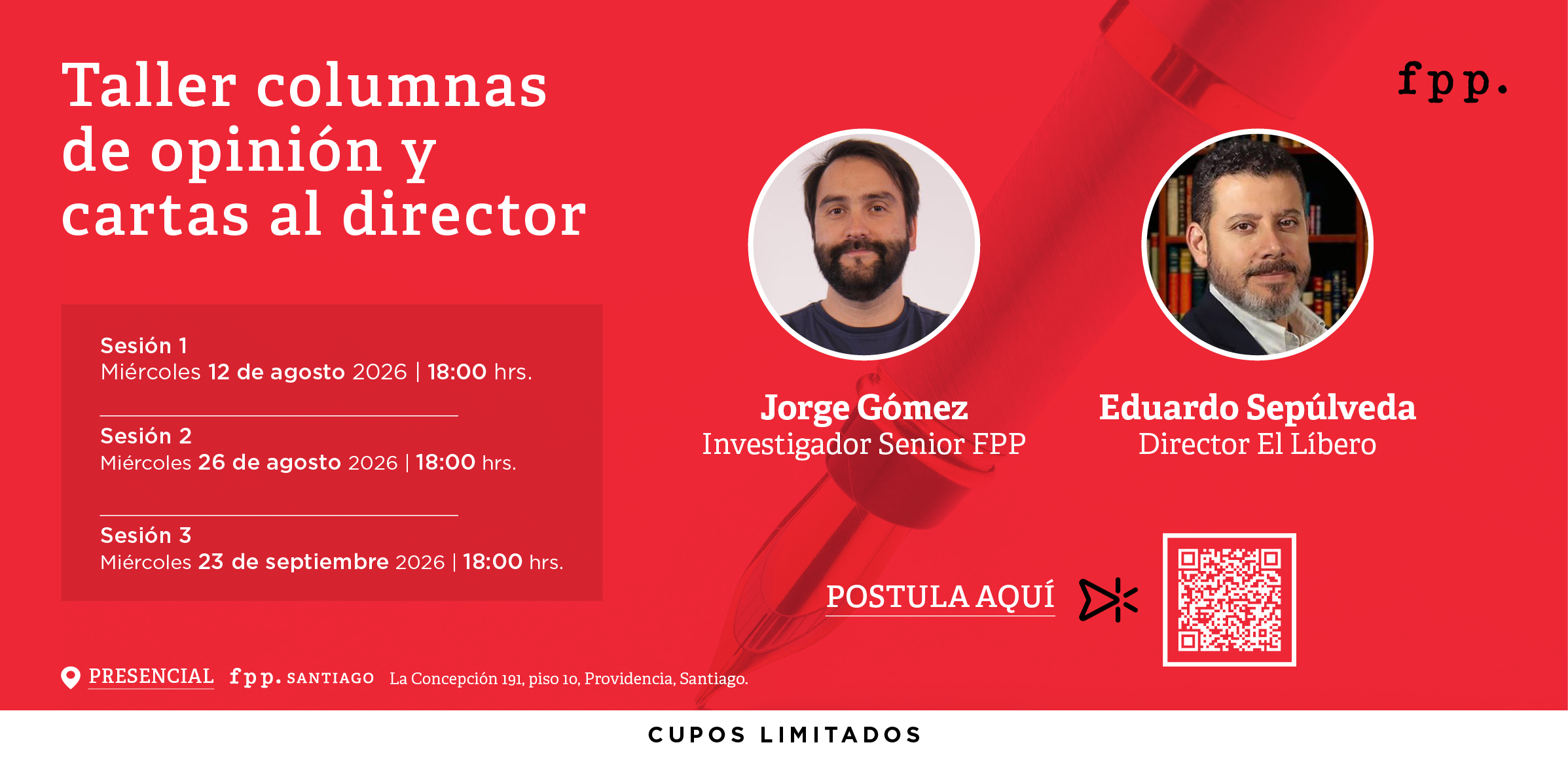 Taller FPP| Columnas de opinión y cartas al director: Aprende a escribir para influir en el debate público