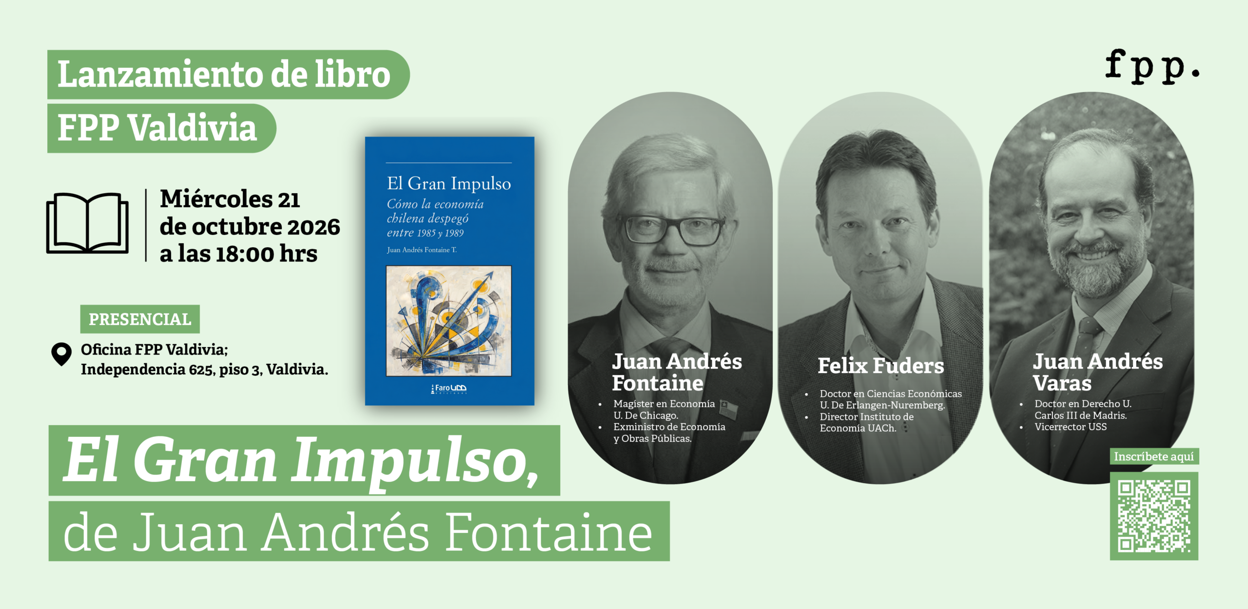 FPP Valdivia | Lanzamiento del libro «El Gran Impulso» de Juan Andrés Fontaine